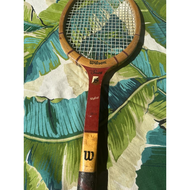 1970s Collection of Vintage Wilson Tennis Rackets and Guard: Miss Chris, T-Flight, Advantage For Sale - Image 5 of 6
