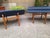 Bench in Light Wood with Electric Blue Velvet Seat, 1960s For Sale - Image 14 of 18