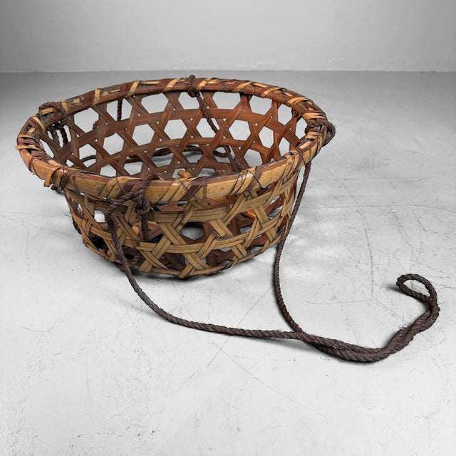 1950s Japanese Bamboo Hanging Basket, 1950s For Sale - Image 5 of 15