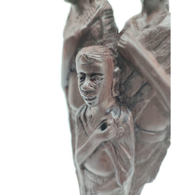 Hand-Carved Makonde Family Group in Ebony, 1960s For Sale - Image 4 of 12