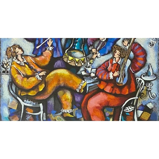 A beautiful, joyous and colorful limited edition lithograph by noted Armenian/Israeli artist Michael Kachan. Pencil signed...