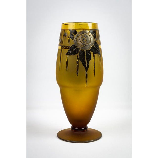 Amber-Tinted Glass Vase, 1930s For Sale - Image 4 of 11