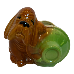 1940s Porcelain Hound Dog Puppy Planter