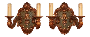 1920s Painted Wood Sconces - A Pair