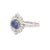 Heart Cut Sapphire Ring in 18k Solid White Gold With Diamonds Size 7 For Sale - Image 4 of 6