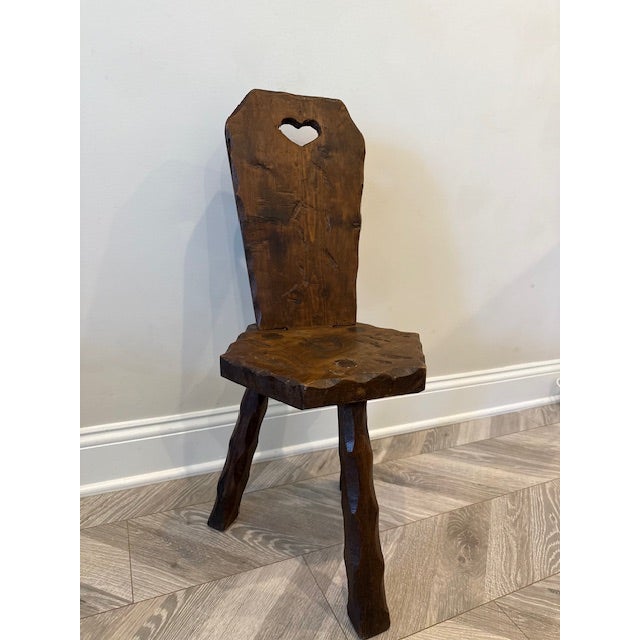 Early 20th Century French Alpine Hand-Carved Chairs and Stool Set For Sale In New York - Image 6 of 11