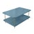 Contemporary Handcrafted Satin Sea Reflection Painted Two-Layer Coffee Table With Brass Bamboo Legs For Sale - Image 3 of 5