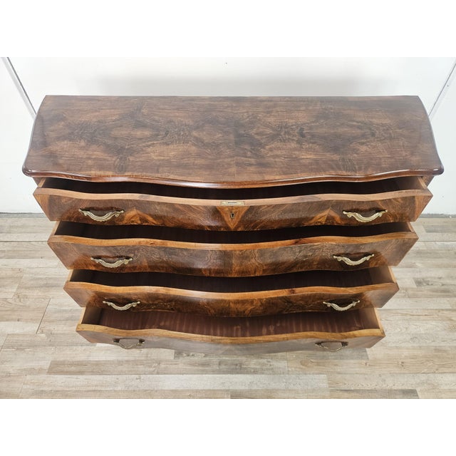 Chippendale Chest of Drawers in Walnut Burl, 1940 For Sale - Image 13 of 18