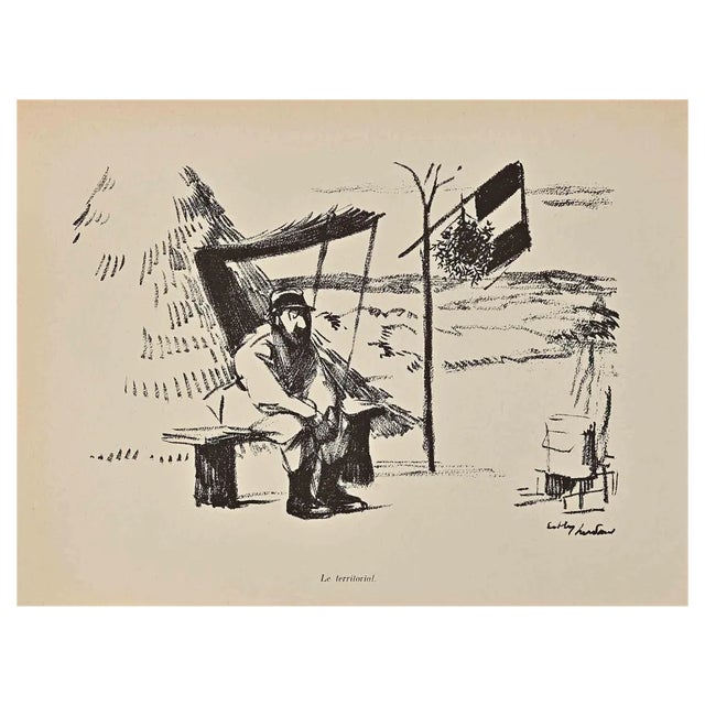 Hermann Paul, Le Territorial, Lithograph, Early 20th Century For Sale