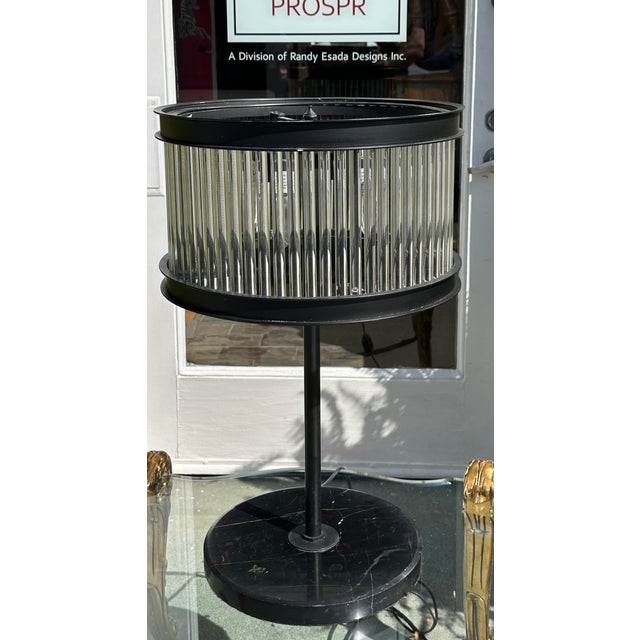 Priced Each! Art Deco Style Restoration Hardware Glass Rod Table Lamp.