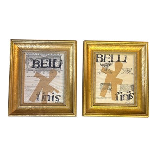 Two Contemporary Original Wayne Cunningham Running Man Collages - Set of Two For Sale
