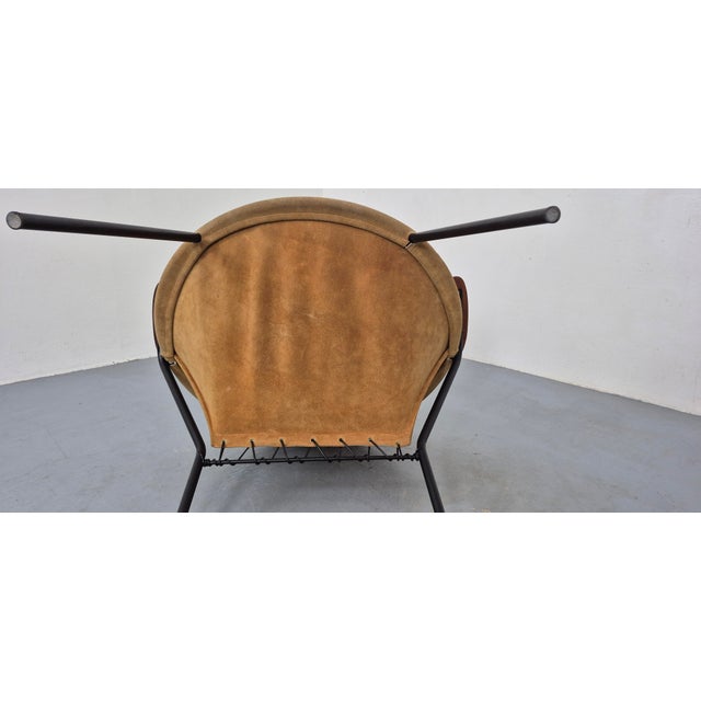 Sueded Balloon Chair by Hans Olsen for Lea Furniture, Denmark, 1950s For Sale - Image 17 of 18