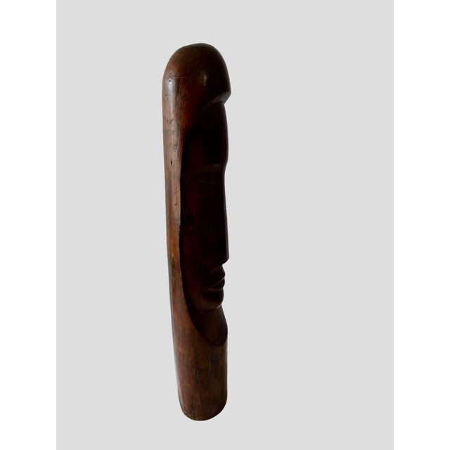 Florencio Gelabert, Cuban Master Florencio Gelabert Sculpture Large Wood Carving Bust Man Portrait For Sale In Miami - Image 6 of 18