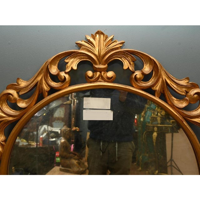Rococo Italian Wall Mirror in Gilt Rococo Frame For Sale - Image 3 of 6