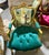 French French-Style Green Velvet Armchair – Tufted Upholstery With Ornate Gold Leaf Frame For Sale - Image 3 of 3