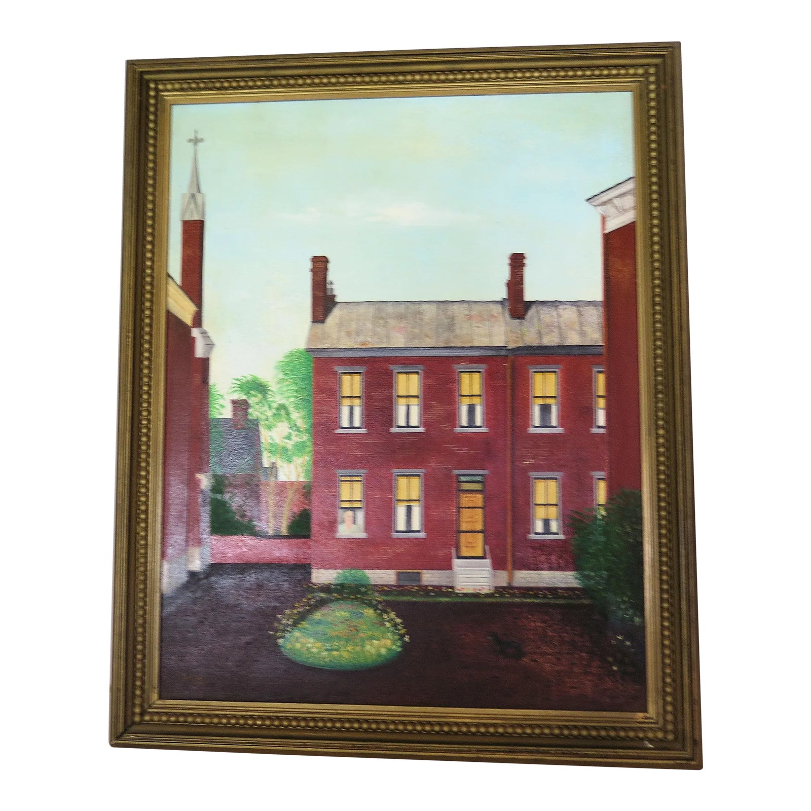 L.S.Lowry Style English Terraced House Acrylic Painting on Birch Board