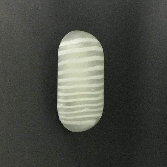 Stunning pair of striped glass wall lights ('zebra' model) from peill & putzler (germany, 1970s). High quality hand blown...