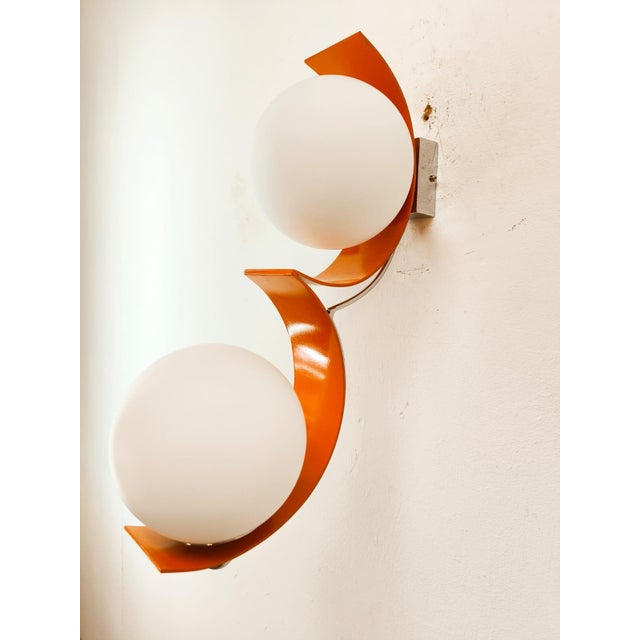 Applique with Double Sphere, in Very Good conditions. Designed 1970 to 1979 Up to 250V (Europe/UK Standard).The wiring of...