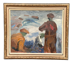 Ivar Hjertqvist, Figures, 1950s, Oil on Panel, Framed