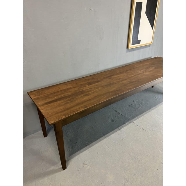 Wood Big Farm Table in Ash with Zone Feet For Sale - Image 7 of 13