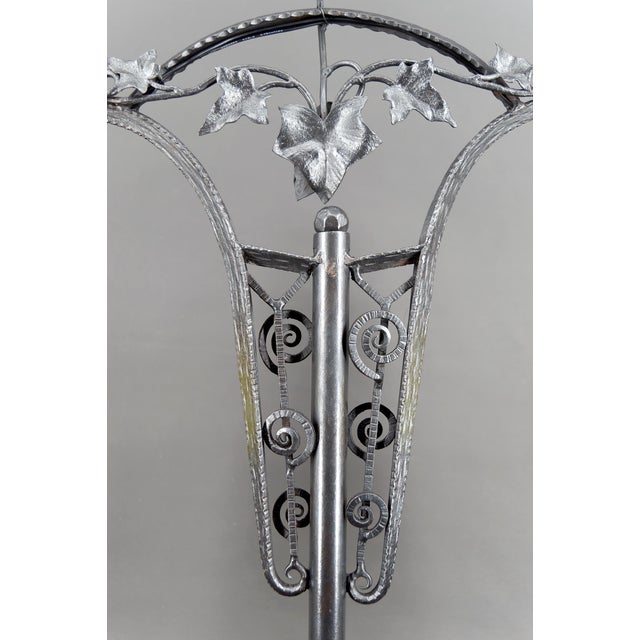 Large Art Deco Bicéphalous Wrought Iron Lamp from Schneider, France, 1920s For Sale - Image 14 of 18