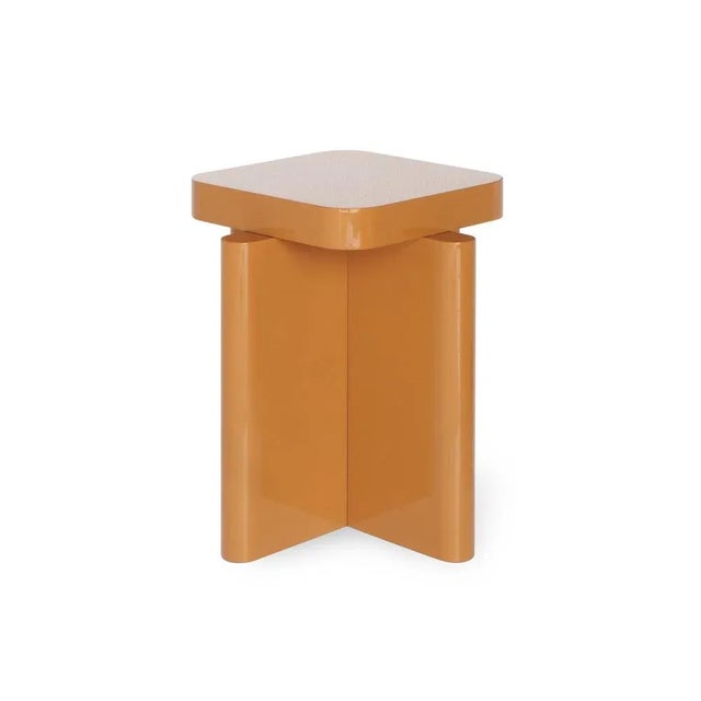 Caramel Spina Lacquered Side Table by Caradavide for Portego For Sale - Image 6 of 8