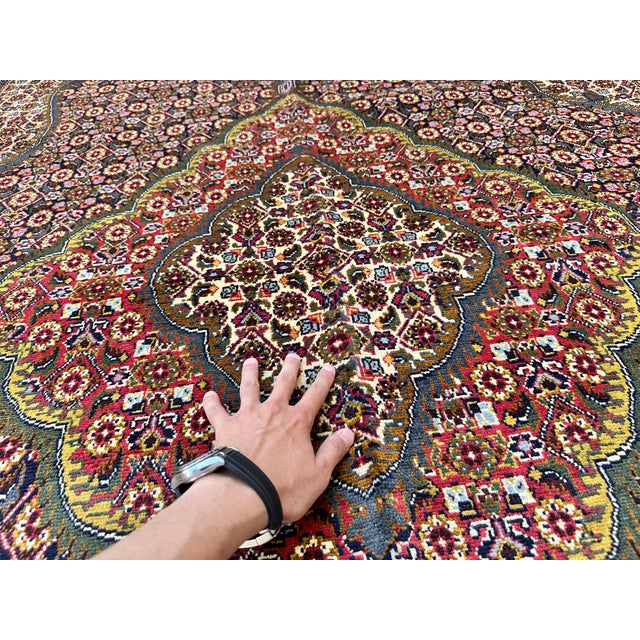 Multicolor Tabriz Mahi Hand-Knotted Wool Rug - 6'5" X 9'9" For Sale - Image 9 of 12