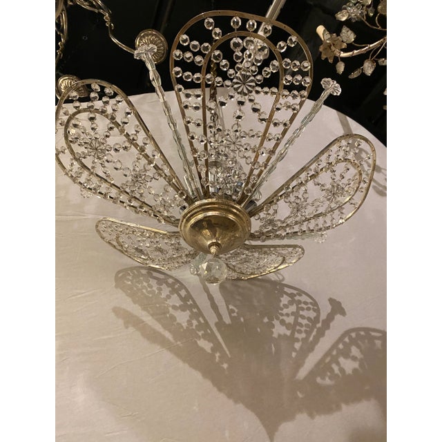 1930’s French Crystal Chandelier For Sale - Image 4 of 9