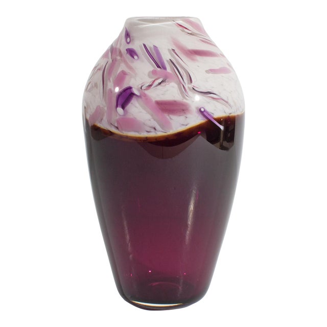 Fire River Art Glass Patrick Mullen 1991 Vase Chairish