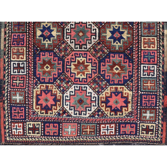 Antique Caucasian Kazak Rug With All-Over Tribal Design 3'8" X5'3" For Sale - Image 9 of 12
