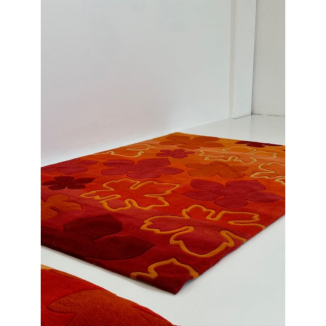 Rug dimensions: 170 x 240 cm. Cushion dimensions: 93 x 93 cm, height 23 cm. Excellent condition.