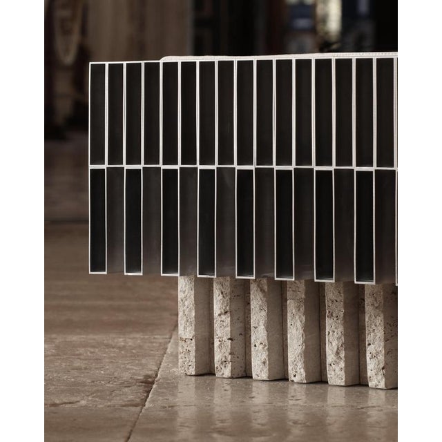 Soft Futurism Piano Ottoman in Marble and Aluminum by Filippo Andrighetto For Sale - Image 4 of 6