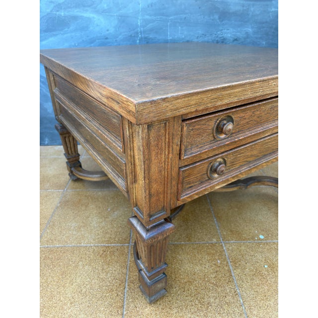 Pair of Spanish Classical Revival Style Oak Side Tables, Mid-20th Century For Sale - Image 4 of 13