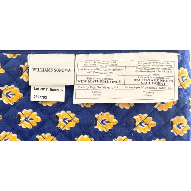 Late 20th Century Late 20th Century Williams Sonoma Blue and Yellow French Country Floral Large Table Runner For Sale - Image 5 of 9