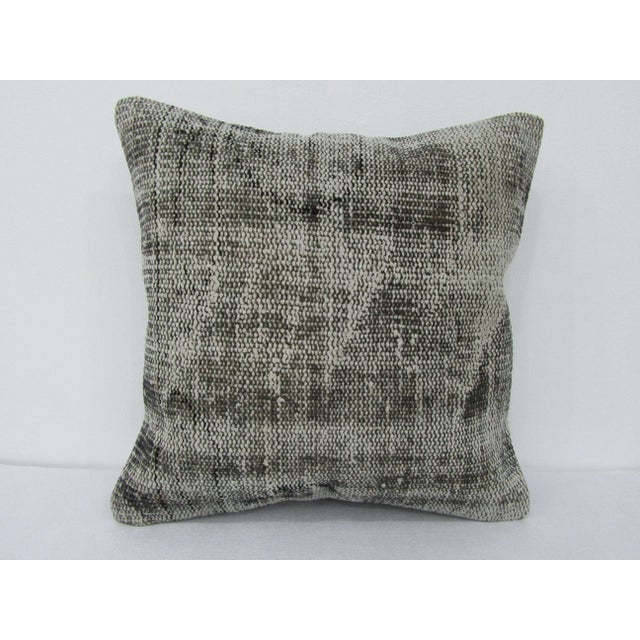 Turkish Gray Handmade Pillow Cover For Sale - Image 4 of 4