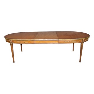 French Louis XVI Style Brass Mounted Dining Table Attributed to Maison Jansen For Sale