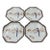 Japanese Kutani Porcelain Plate Featuring a Titmouse and Floral Motifs - Set of 4 For Sale