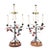 Frederick Cooper Chicago Tole Apple and Iron Candelabra Table Lamps Set of 2, 1950s Folk Art Toleware For Sale