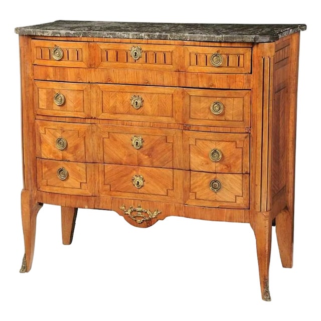 Late 19th Century Louis XV Style Marble Top Commode For Sale