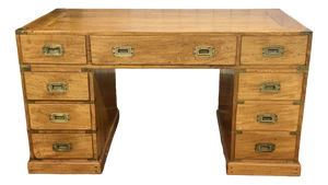 Indian Marine Flat-Top Desk in Mahogany, 1980s