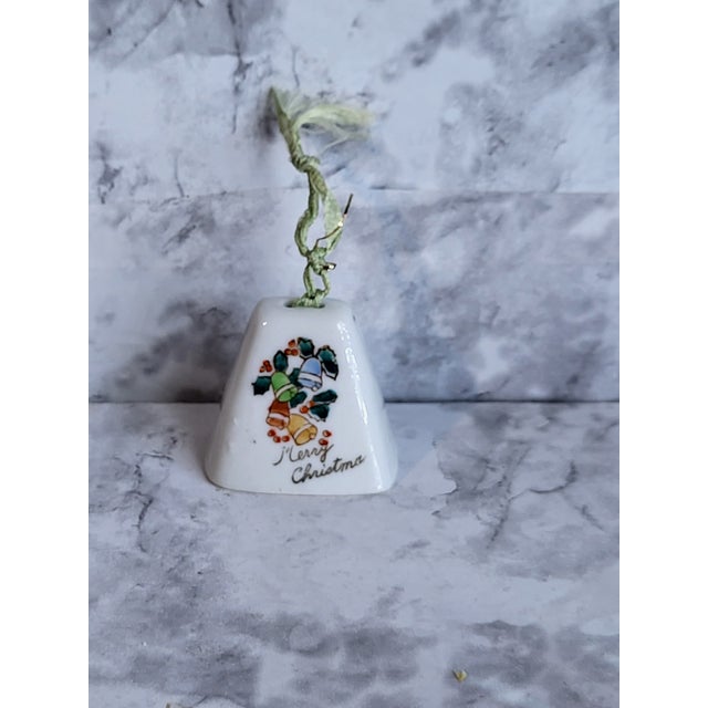 Ceramic 1950s Porcelain Christmas Ornament Bell For Sale - Image 7 of 10