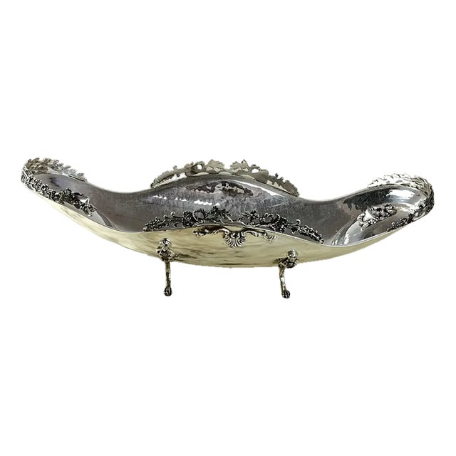 Jatta Centerpiece in Hand-Wrought 800 Silver, Italy, 1980s For Sale