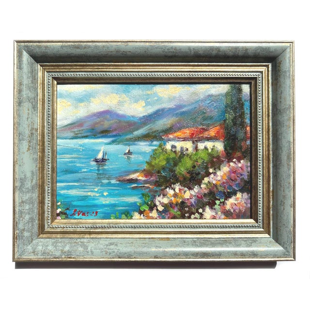 Framed Seascape Coast Oil Original Painting Contemporary by Valeriya Serova For Sale - Image 13 of 13
