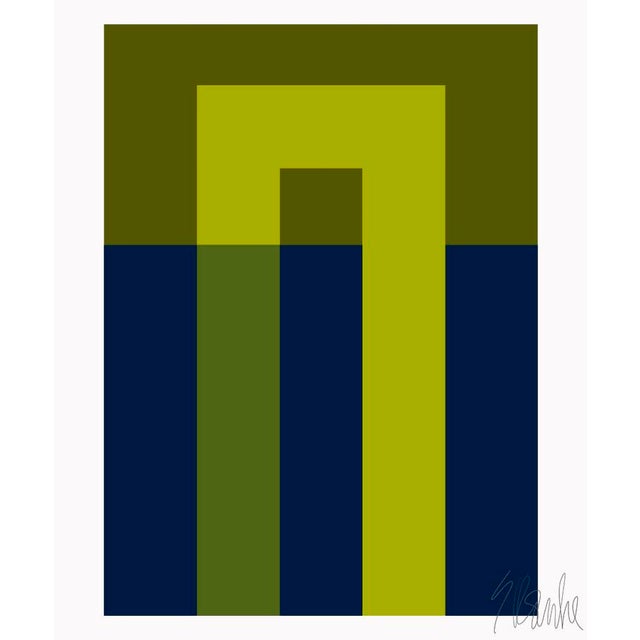 Lime and Deep Navy Hooks Fine Art Print Set 30" X 40" by Liz Roache For Sale - Image 4 of 11