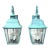 Pair of Verdigris Finish Steel Outdoor Wall Sconces - Seeded Glass 22”x 10”x 11” For Sale