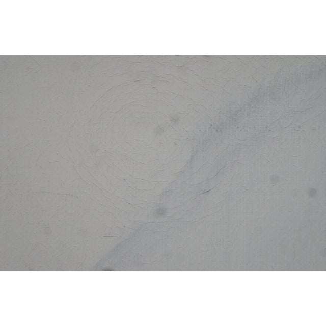 Late 20th Century Wolfgang Amadeus Mozart Portrait Oil Painting on Burlap Signed For Sale - Image 12 of 13