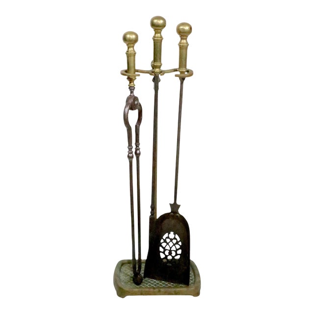 Antique Fireplace Tool Set For Sale
