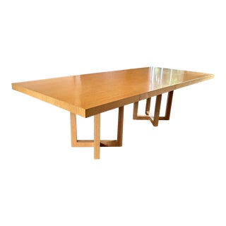 Expandable Large Custom Oak Dining Table For Sale