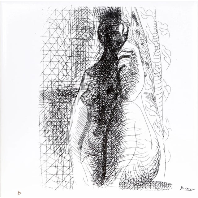 1980s "La Femme - A" Ceramic Tile After Pablo Picasso For Sale