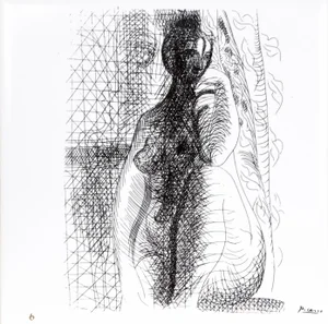 1980s "La Femme - A" Ceramic Tile After Pablo Picasso